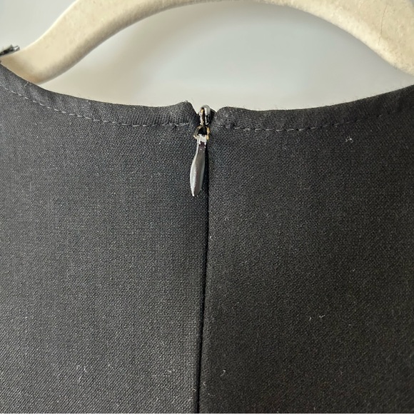 [s] Zara Black High Neck 3/4 Long Sleeve Peplum Blouse Top with Button Detail - Picture 8 of 13